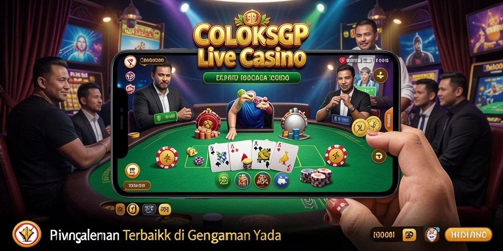 Screenshot COLOKSGP menampilkan dealer langsung dalam aksi bermain Live Casino.