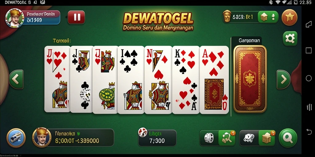 Screenshot gameplay DEWATOGEL yang menampilkan permainan Domino yang seru.