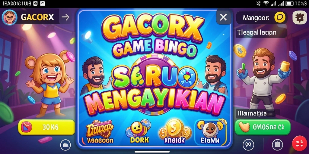 Screeshot utama GACORX menampilkan gameplay Bingo yang seru.