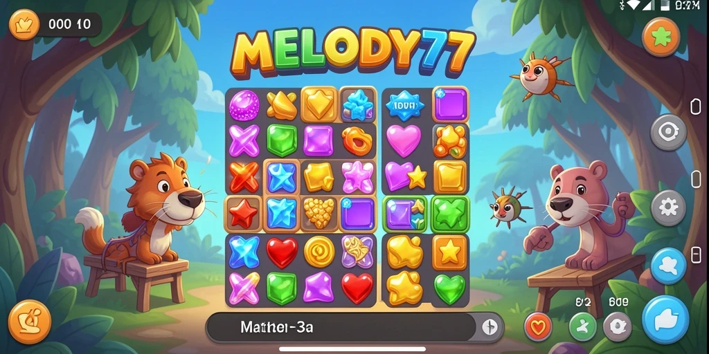 Tampilan permainan MELODY77 yang penuh warna dan menarik.