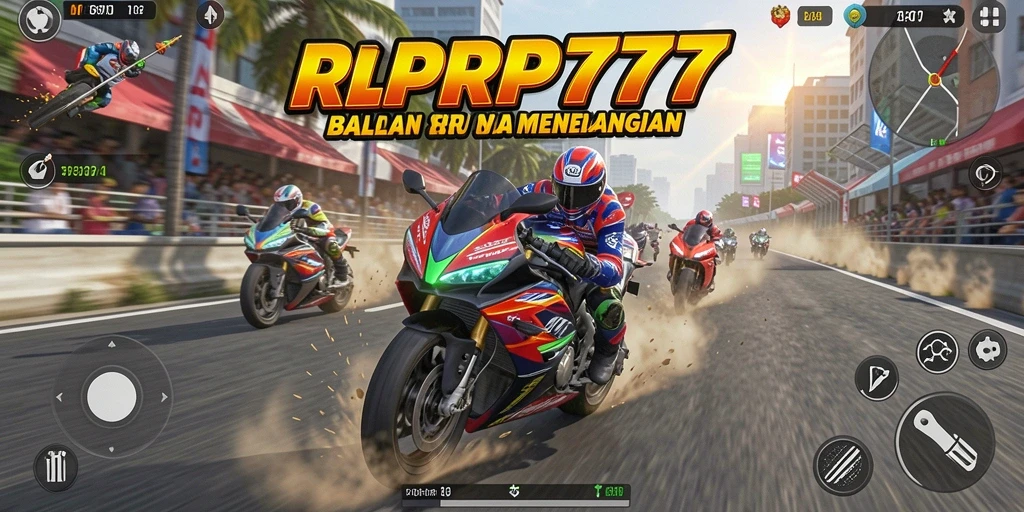 Gameplay RPRP777 menunjukkan balapan motor yang intens dan mendebarkan.