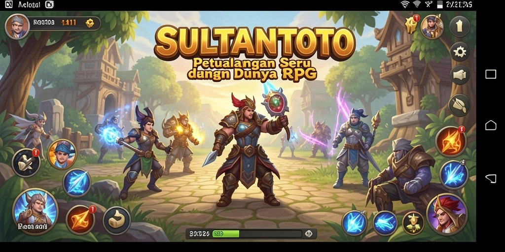 Screenshot gameplay SULTANTOTO menunjukkan pertempuran yang seru dan karakter unik.