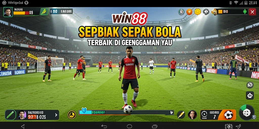 Tampilan gameplay <strong>WIN88</strong> yang mendebarkan dalam aksi sepak bola.